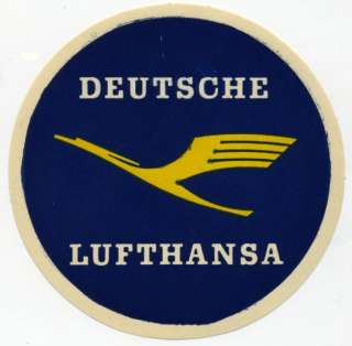 DEUTSCHE LUFTHANSA   Old Airline Luggage Label  