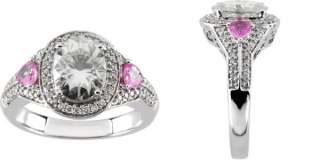 Moissanite Diamond And Sapphire Engagement Ring 2.25 Ct  