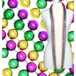   Inch 14 mm Round Mardi Gras Beads 3 Colors (1 Dozen) 