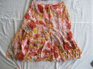 MAX EDITION GORGEOUS FLORAL SILK SKIRT & BLOUSE S/M NEW  