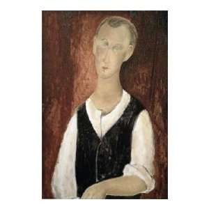   Amedeo Modigliani   Young Man With A Black Vest Giclee