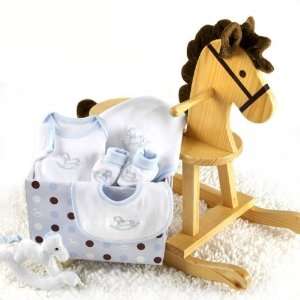  Baby Boy Gift: Rockabye Baby Rocking Horse & Layette 