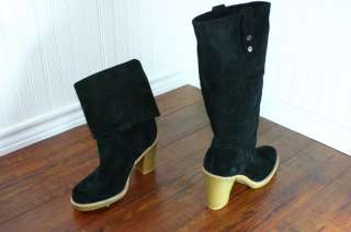 New Womens UGG Josie Size 5 10 Black Suede/Leather Convertible Tall 
