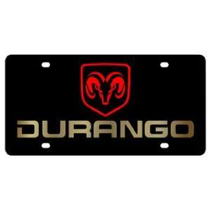  Dodge Durango License Plate on Black Steel: Automotive
