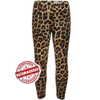 Girls Leopard Print Stretch Leggings Kids Full Length Trousers Teen 