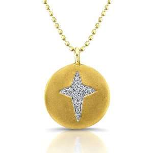   Gold Plating Diamond North Star Pendant (1/10cttw, JK, I2 I3): Jewelry
