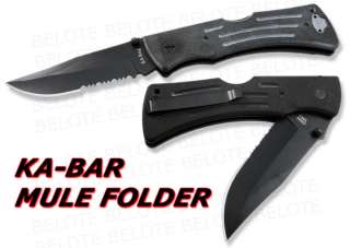 Ka Bar MULE Folding Knife G 10 Handle Serrated 3063 NEW  