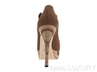 595 NEW BOX BALLY US 5.5 EUR 36 Brown Leather Open Toe Pumps High 