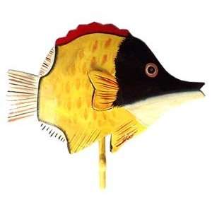 Hand Painted Metal Longnose Butterfly Fish 1 Hook: Home 
