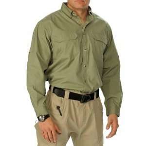   Grade Zip Up Long Sleeve Shirt   Khaki   2XL