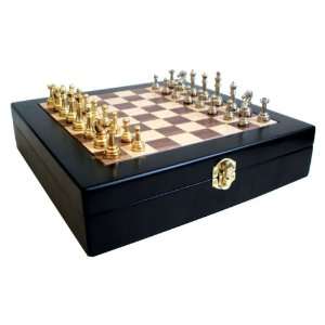 11 Wooden Chess Set with Storage Compartment and Removable Trays 
