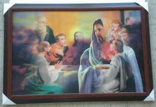 Large 3D Picture Frame Last Supper Jesus Religious Christian  