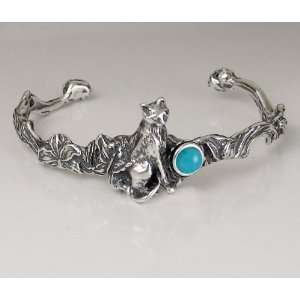  An Adorable Little Kitty Cat Cuff Bracelet Accented with a 