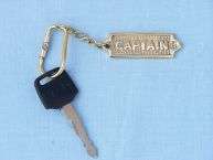 Brass Captains Sign Keyring   Nautical Keychains  