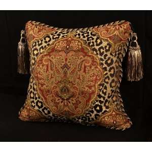 Italian Leopardo Brocade   Old World Weavers Velvet Pillow Set  