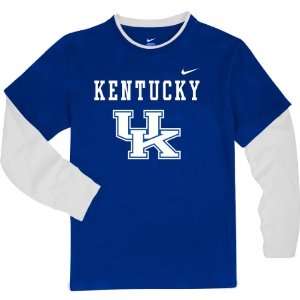  Nike Kentucky Wildcats Boys 2 Fer Layered Long Sleeve T 