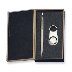  Silver tone Engraveable Watch Key Ring and Pen Gift Set Jewelry