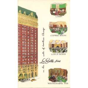   Vintage Postcard LaSalle Hotel   Chicago Illinois 