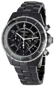   Chanel J12 Chronograph Black Ceramic Mens Watch H0940: Chanel: Watches