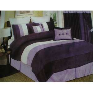  King Size High Quality 8 Piece Faux Silk Comforter Set 