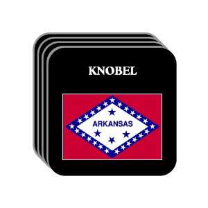 US State Flag   KNOBEL, Arkansas (AR) Set of 4 Mini Mousepad Coasters