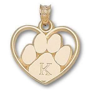  Kentucky Wildcats 10K Gold K Paw Heart Pendant Sports 