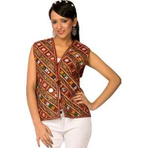   Waistcoat from Kutch with Large Mirrors   Pure Cotton 