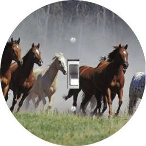  Rikki KnightTM Galloping Horses Art Light Switch Plate 