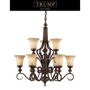  9 LIGHT CHANDELIER IN A WEATHERED UMBER FINISH W32 H34 