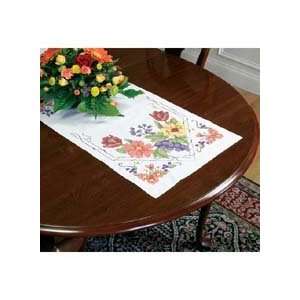   Cross Stitch, Flowers & Berries Table Runner Arts, Crafts & Sewing