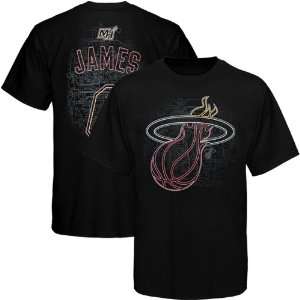   LeBron James Miami Heat Shocking Persona T Shirt   Black Sports