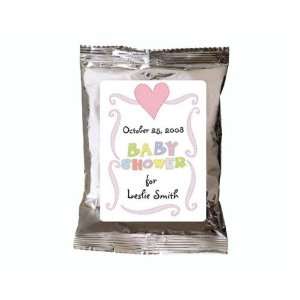 Baby Keepsake: Heart Announcement Design Personalized Hot Cocoa Favors 
