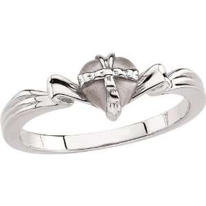    Silver Size 8 Gift Wrapped Heart Chastity Ring W/Box: Jewelry