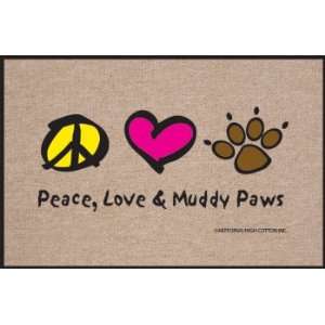  Humorous Peace, Love, Muddy Paws Doormat Patio, Lawn 