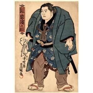  1848 Japanese Print Kagamiiwa Hamanosuke, sumo wrestler 
