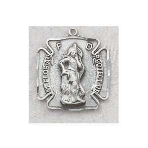  Sterling Silver St. Florian medal with 24 inch chain 