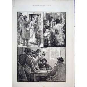  Election Candidate Canvasser Humour Sketches Print 1885 