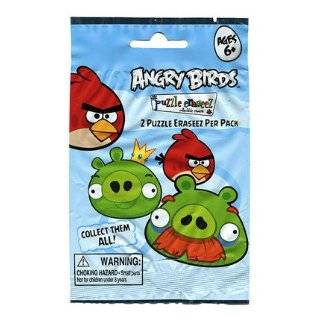  Angry Birds Black Bird Collectible Puzzle Erasers 3 pack 