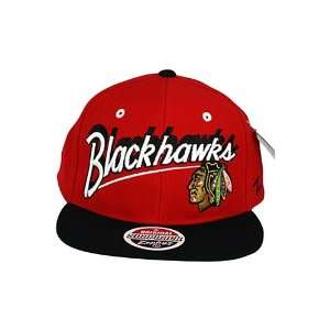 Zephyr Shadow Script Chicago Blackhawks Snapback Hat Red. Size  
