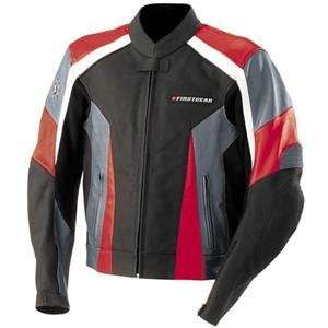  Firstgear Hammer Leather Jacket   3X Large/Black/Red 