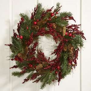    Permanent Pinecone & Berry Christmas Wreath: Home & Kitchen