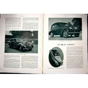  Peugeot Motor Car Automobile Renault French Print 1937 