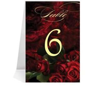  Wedding Table Number Cards   Red Red Wine Roses #1 Thru 
