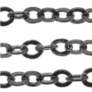  Gunmetal Steel Flat Link Cable Chain 4.3mm Bulk By The 