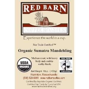 Red Barn Organic Fair Trade Sumatra Mandheling Coffee   12 oz.