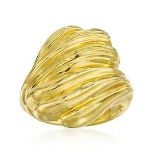  Italian 14kt Yellow Gold Ribbed Ring Jewelry