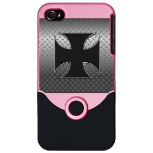  iPhone 4 or 4S Slider Case Pink Iron Maltese Cross Plate 