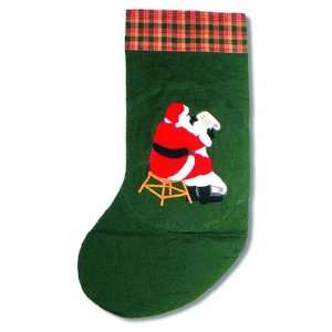  Patch Magic Santa By The Fireside Stocking, 8 Inch by 21 