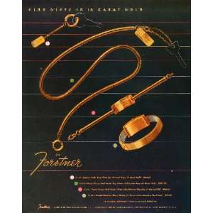 1945 Ad Forstner Chain Snake Key Chain Bracelet Identification Watch 