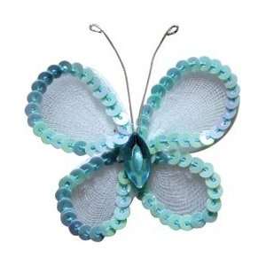  Creative Charms Sequined Butterfly 2/Pkg Blue; 3 Items 